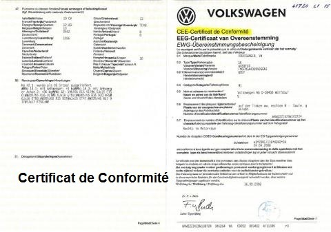 L’utilité du certificat de conformité Volkswagen